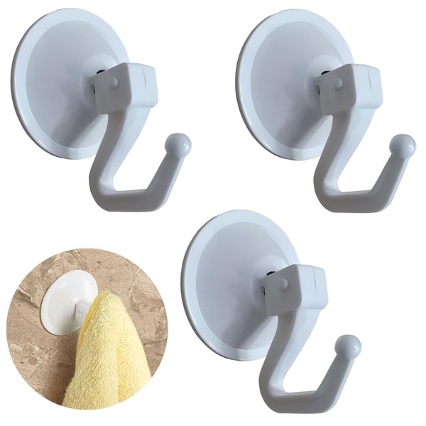 Cabide De Pressão Com Ventosa Branco | Kaztec | Kit 03 Un